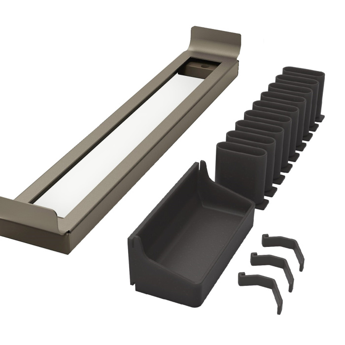 Держатель для галстуков и ремней с полочкой фасадный 450 мм, Конеро, D 475 мм, ШАМПАНЬ