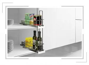 ВЫДВИЖНАЯ КОРЗИНА CARGO IQ PLUS, ДЛЯ ВЕРХНИХ ШКАФОВ, ХРОМИРОВАННАЯ